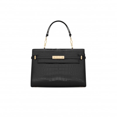 YSL MANHATTAN IN CROCODILE-EMBOSSED LEATHER 7695121005243 (32*23*10.5cm)